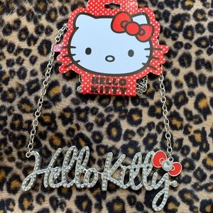 Hello Kitty bling nameplate necklace